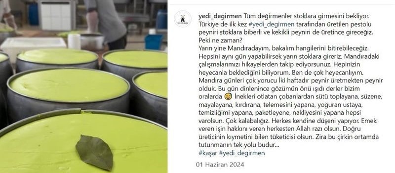 Çörek Otlu Eski Kaşar 500 gr Yedi Değirmen Pesto Kaşar