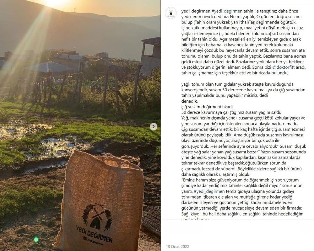 Çiğ Tahin 660 cc Yedi Değirmen Yerli Çiğ Tahin